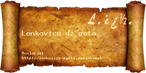 Lenkovics Ágota névjegykártya